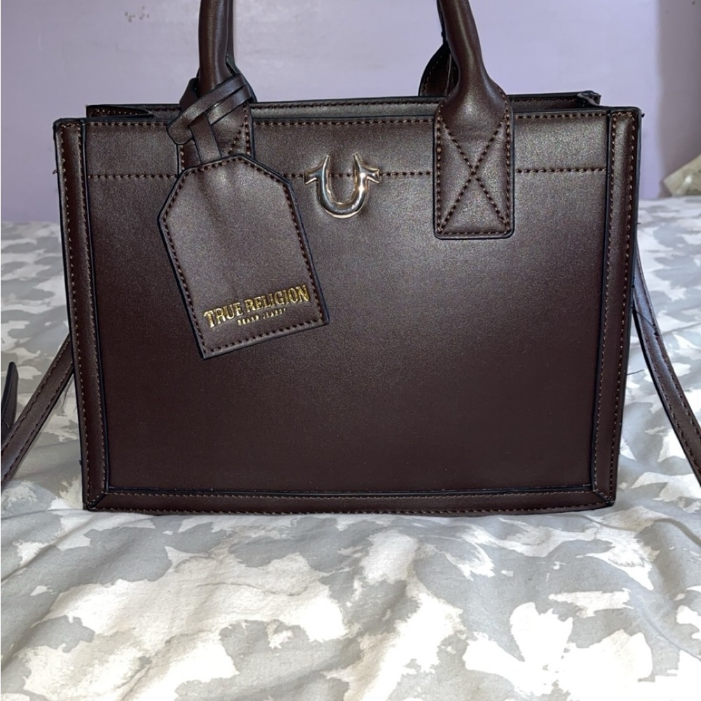 True Religion Brown Leather Handbag